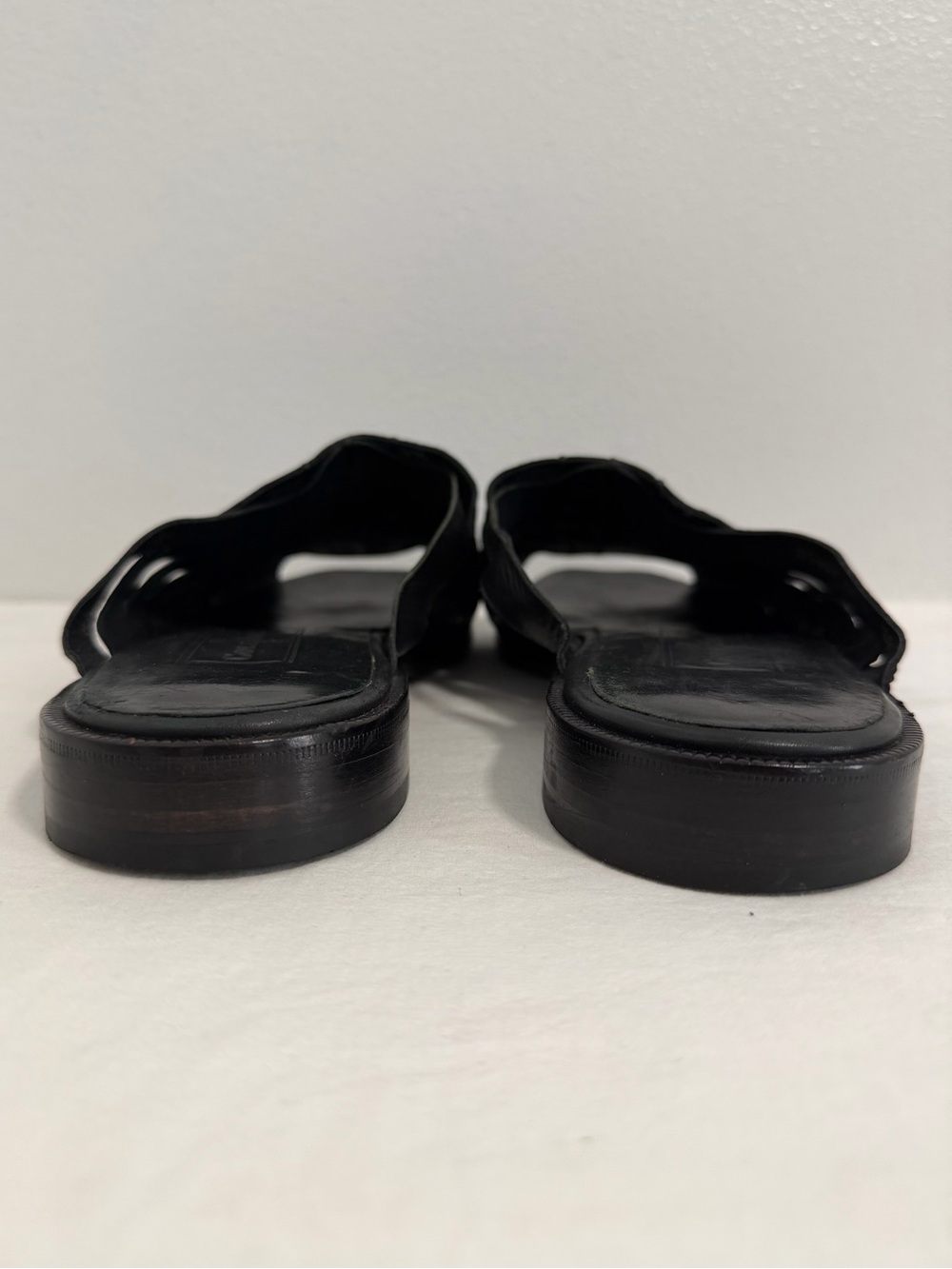 Cole Haan Resort Sandals Men's 11 D Black Leather Woven Slip On made in India - Picture 5 of 10